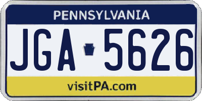 PA license plate JGA5626