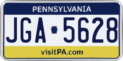 PA license plate JGA5628