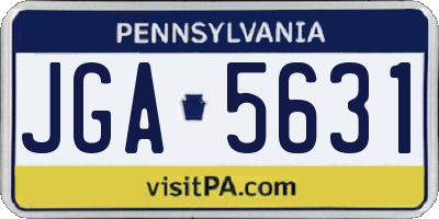 PA license plate JGA5631