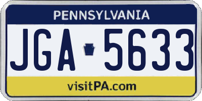 PA license plate JGA5633
