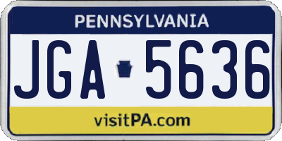 PA license plate JGA5636