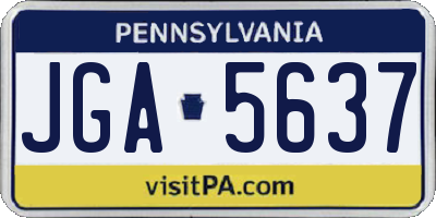 PA license plate JGA5637