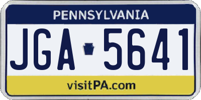 PA license plate JGA5641