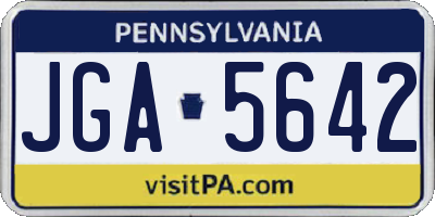PA license plate JGA5642