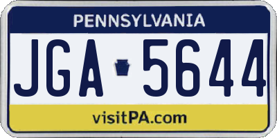 PA license plate JGA5644