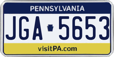 PA license plate JGA5653