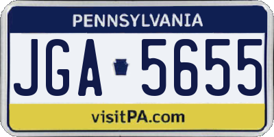 PA license plate JGA5655