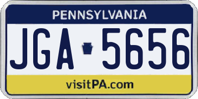 PA license plate JGA5656