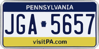 PA license plate JGA5657