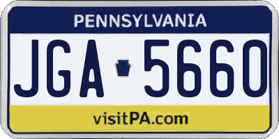 PA license plate JGA5660