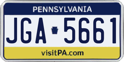 PA license plate JGA5661
