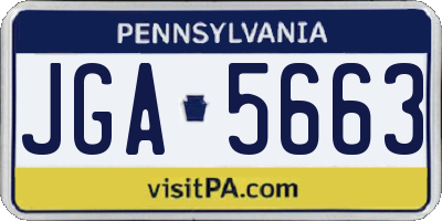PA license plate JGA5663