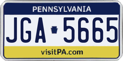 PA license plate JGA5665