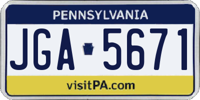 PA license plate JGA5671