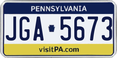PA license plate JGA5673