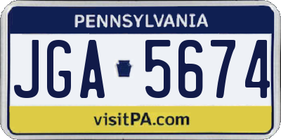 PA license plate JGA5674