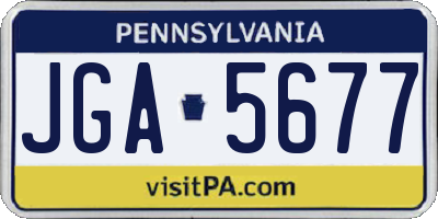 PA license plate JGA5677