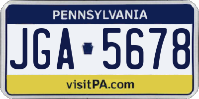 PA license plate JGA5678