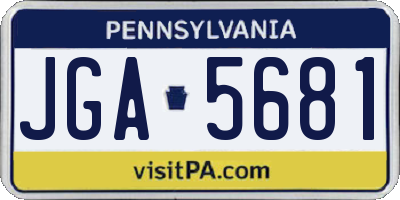 PA license plate JGA5681