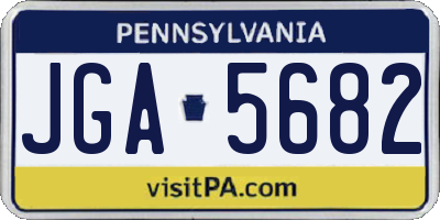 PA license plate JGA5682
