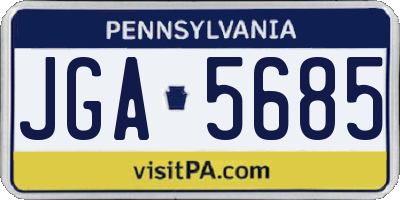 PA license plate JGA5685