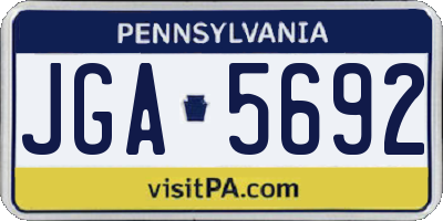 PA license plate JGA5692