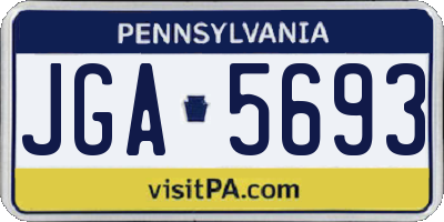 PA license plate JGA5693
