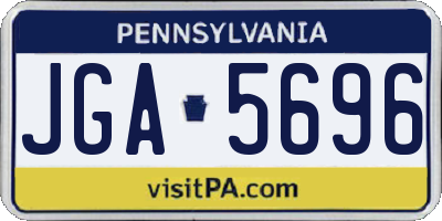 PA license plate JGA5696