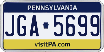PA license plate JGA5699