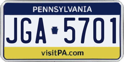 PA license plate JGA5701