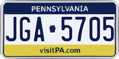 PA license plate JGA5705