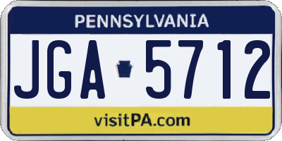 PA license plate JGA5712