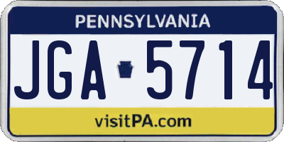 PA license plate JGA5714
