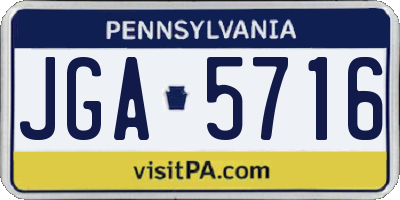 PA license plate JGA5716