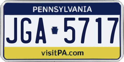 PA license plate JGA5717