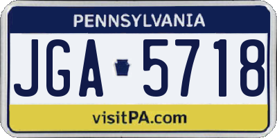 PA license plate JGA5718