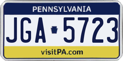 PA license plate JGA5723