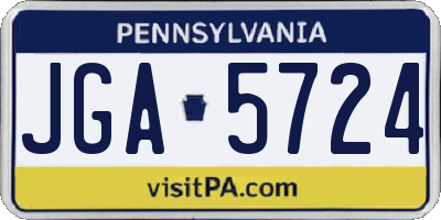 PA license plate JGA5724