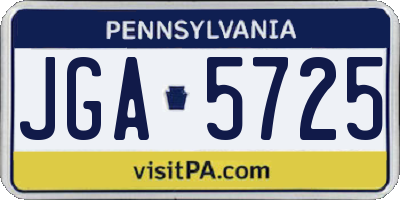 PA license plate JGA5725