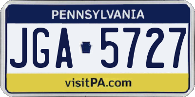 PA license plate JGA5727