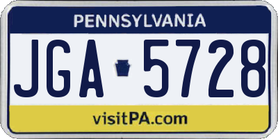 PA license plate JGA5728
