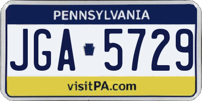 PA license plate JGA5729