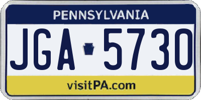 PA license plate JGA5730