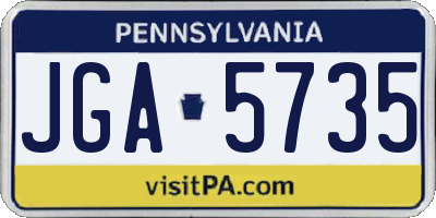 PA license plate JGA5735