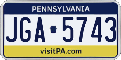PA license plate JGA5743