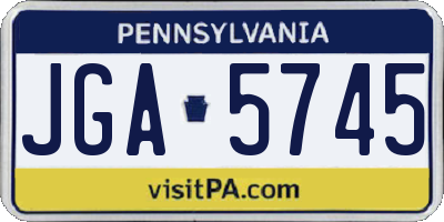 PA license plate JGA5745