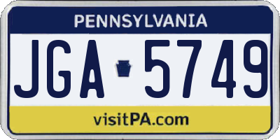 PA license plate JGA5749