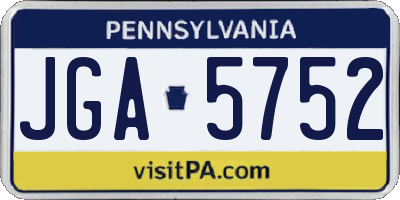 PA license plate JGA5752
