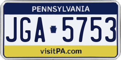 PA license plate JGA5753