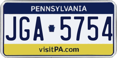 PA license plate JGA5754